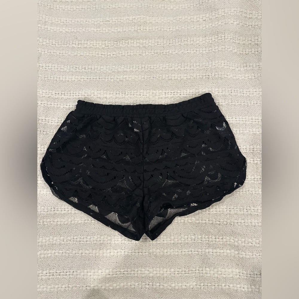 Black Lace beach cover up shorts